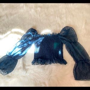 Sheer Summer Top in Dark Blue